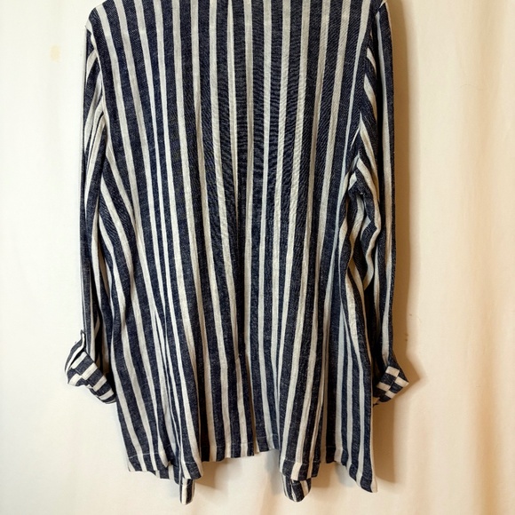 NWT - CASLON Striped Linen Blend Blazer Jacket - Picture 4 of 9
